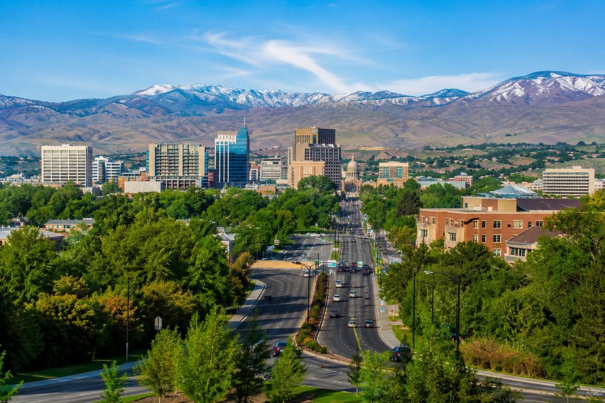 Boise Idaho skyline with mountains