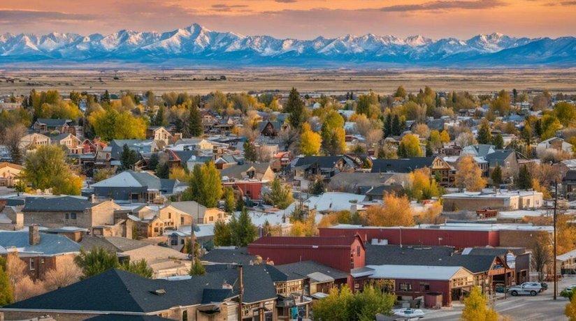 Kuna Idaho aerial view with mountains