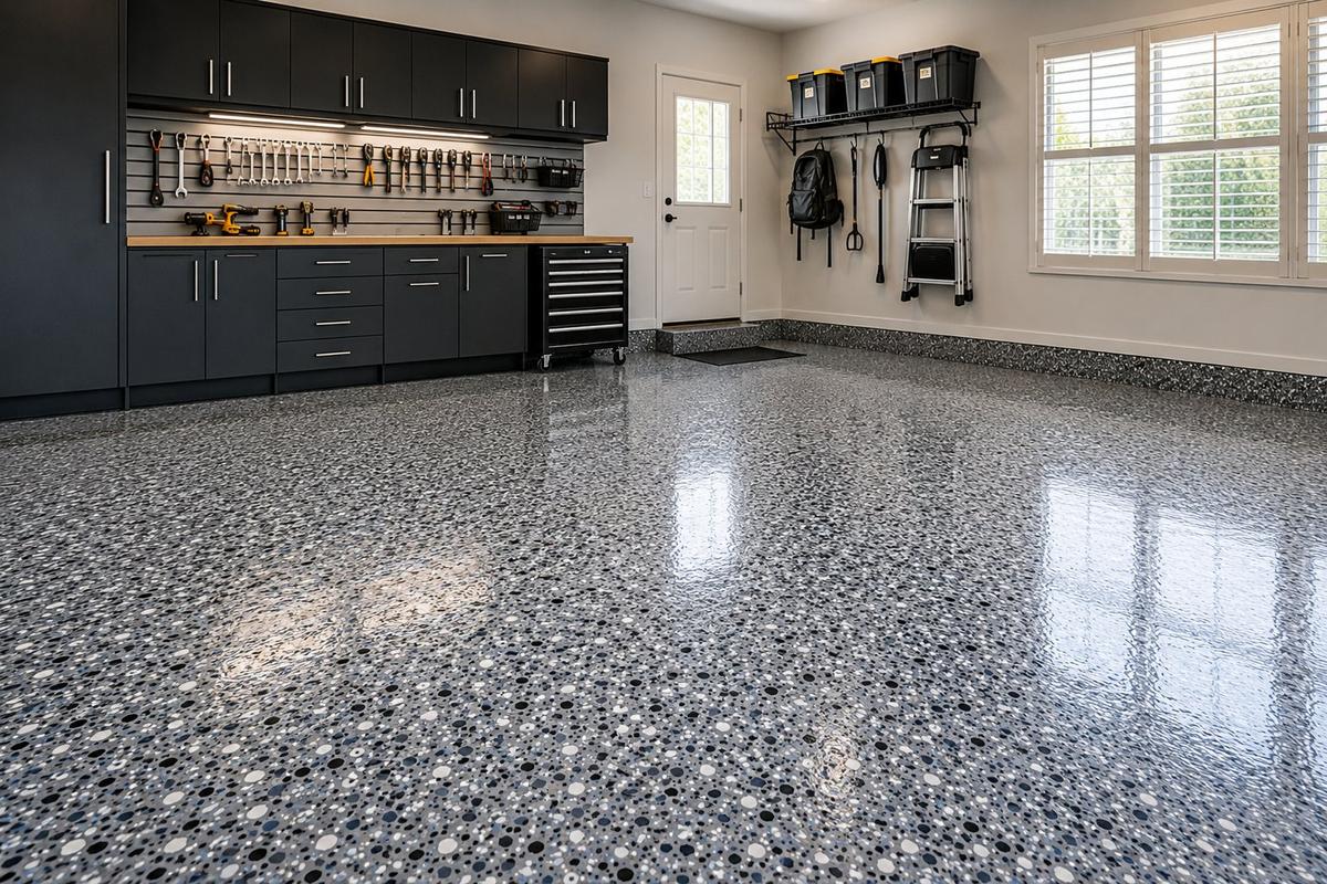 Residential epoxy flooring Boise ID garage